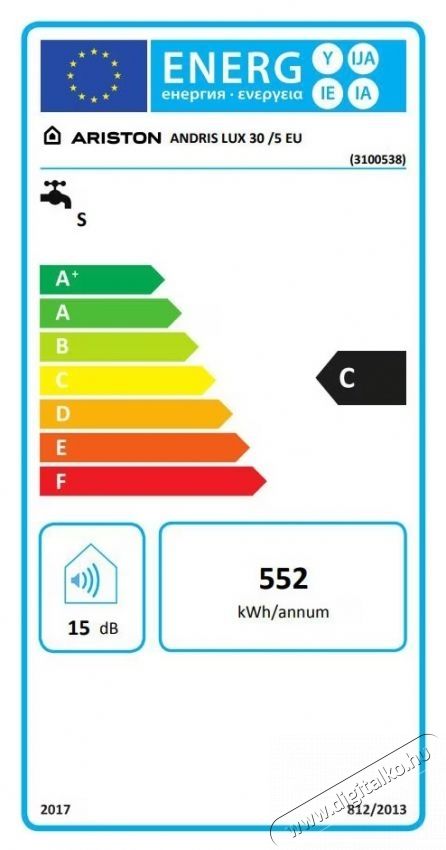 Ariston Andris LUX 30 EU villanybojler, 30 l, 1500 W, LED vil&aacute;g&iacute;t&aacute;s, IPX4 elektromos v&eacute;delem, Mosogat&oacute; f&ouml;l&eacute; szerel&eacute;s, K&uuml;lső hőm&eacute;rs&eacute;klet szab&aacute;lyoz&aacute;s H&aacute;ztart&aacute;s / Otthon / K&uuml;lt&eacute;r - V&iacute;zmeleg&iacute;tő / bojler / t&aacute;rol&oacute; - Bojler / melegv&iacute;z t&aacute;rol&oacute; - 534233