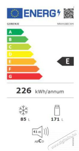 Gorenje NRK418ECW4 Konyhai term&eacute;kek - Hűtő, fagyaszt&oacute; (szabadon&aacute;ll&oacute;) - Alulfagyaszt&oacute;s kombin&aacute;lt hűtő - 515456