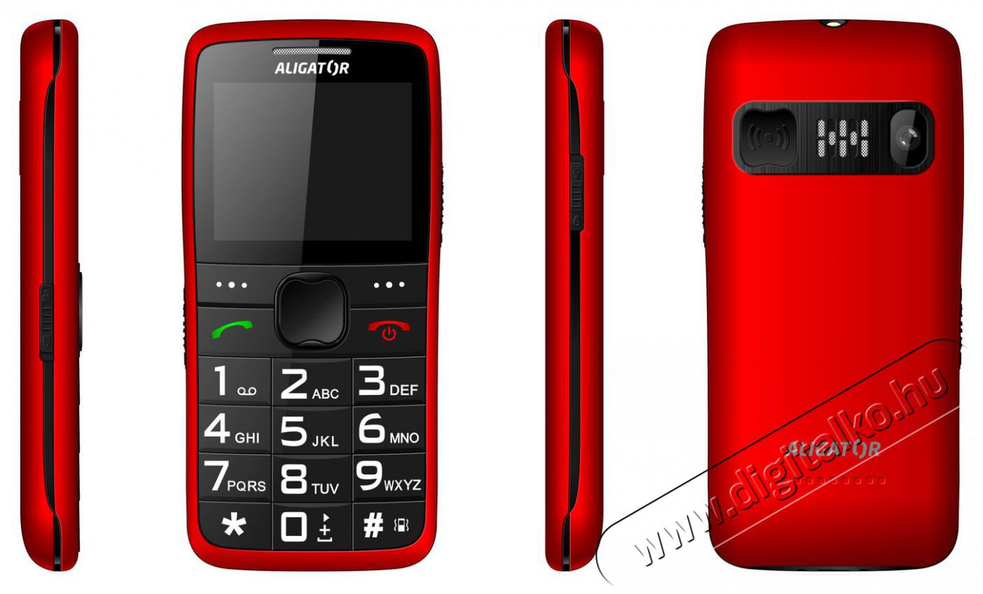 Aligator A675 Senior piros Mobil / Kommunik&aacute;ci&oacute; / Smart - Klasszikus / Mobiltelefon időseknek - 526794