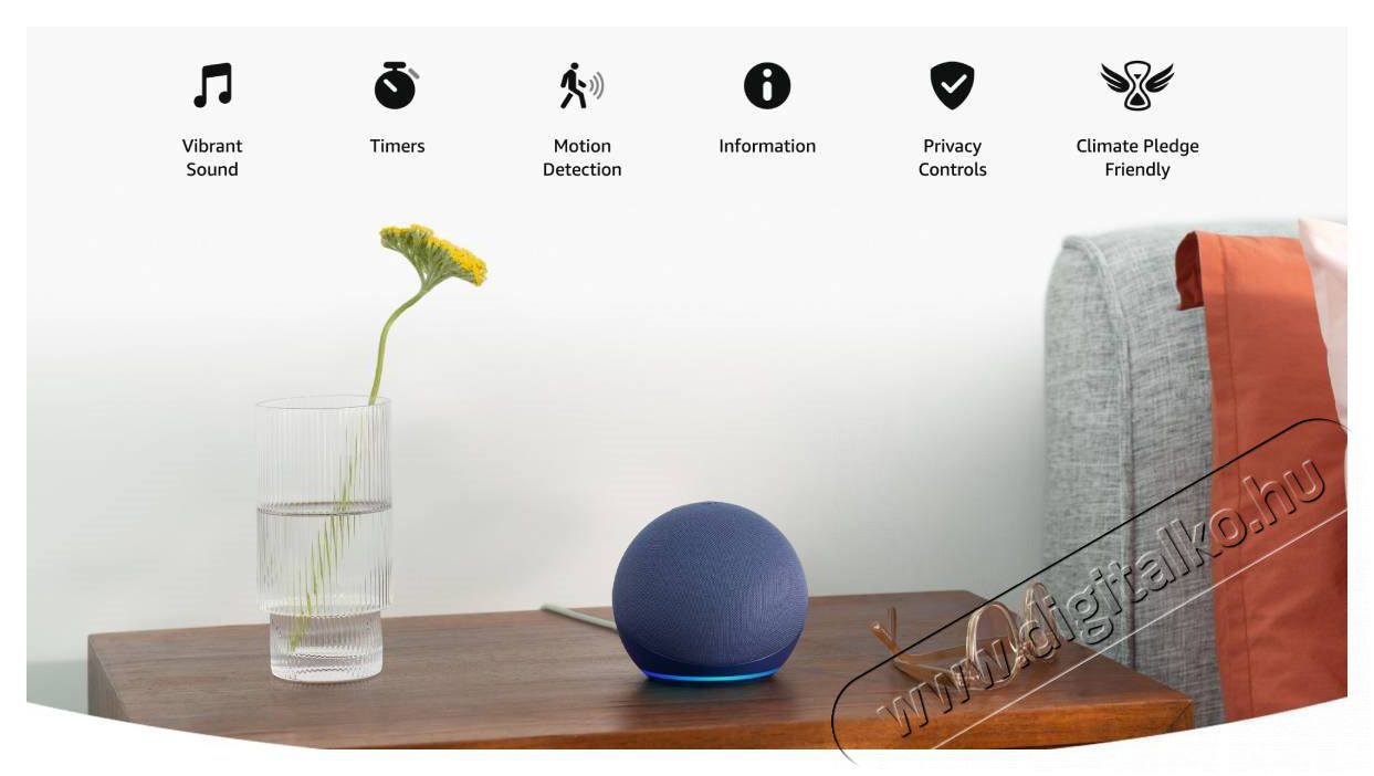 Amazon Echodot (5th. gen) Charcoal H&aacute;ztart&aacute;s / Otthon / K&uuml;lt&eacute;r - Okos otthon - Kieg&eacute;sz&iacute;tő - 508022