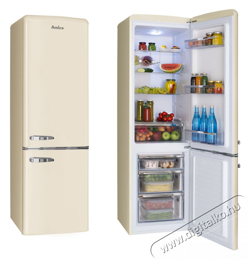 Amica FK2965.3GAA retro alulfagyaszt&oacute;s hűtőszekr&eacute;ny Konyhai term&eacute;kek - Hűtő, fagyaszt&oacute; (szabadon&aacute;ll&oacute;) - Alulfagyaszt&oacute;s kombin&aacute;lt hűtő - 345079