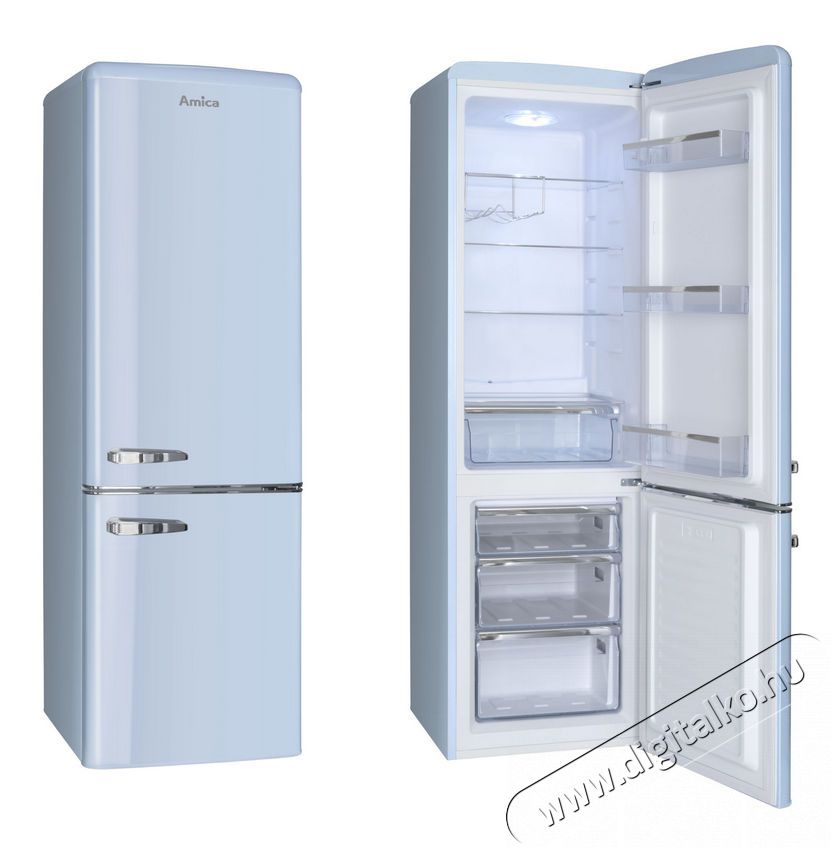 Amica FK2965.3LAA retro alulfagyaszt&oacute;s hűtőszekr&eacute;ny Konyhai term&eacute;kek - Hűtő, fagyaszt&oacute; (szabadon&aacute;ll&oacute;) - Alulfagyaszt&oacute;s kombin&aacute;lt hűtő - 345077