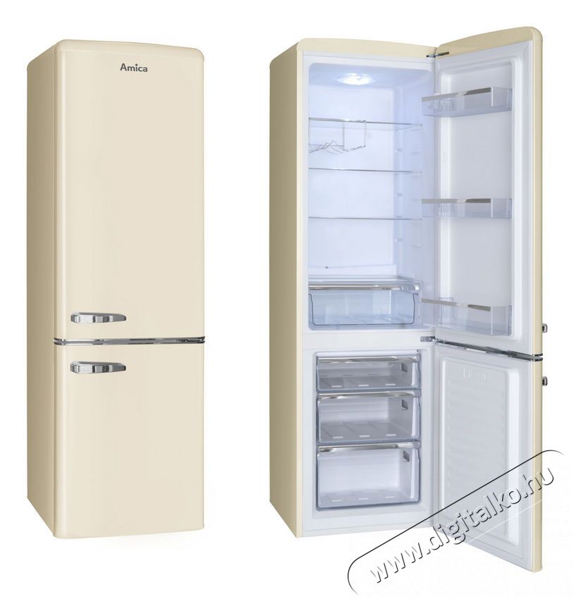 Amica FK2965.3GAA retro alulfagyaszt&oacute;s hűtőszekr&eacute;ny Konyhai term&eacute;kek - Hűtő, fagyaszt&oacute; (szabadon&aacute;ll&oacute;) - Alulfagyaszt&oacute;s kombin&aacute;lt hűtő - 345079