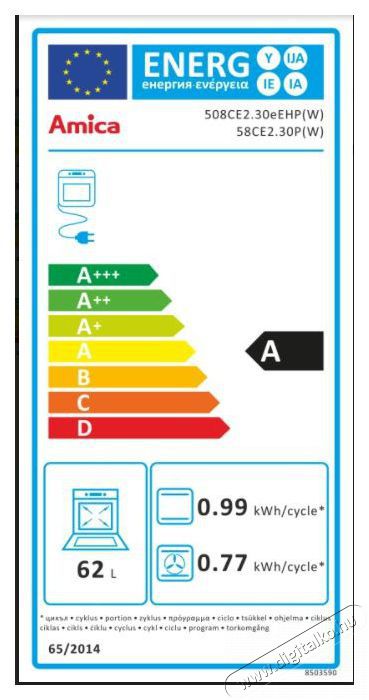 Amica 55352 (58CE2.30H(Xv)) elektromos tűzhely Konyhai term&eacute;kek - S&uuml;tő-főzőlap, tűzhely (szabadon&aacute;ll&oacute;) - Elektromos tűzhely (szabadon&aacute;ll&oacute;) - 306433