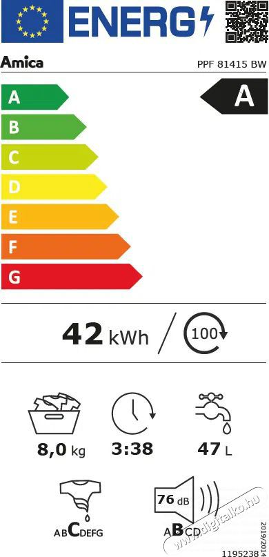 Amica PPF 81415 BW H&aacute;ztart&aacute;s / Otthon / K&uuml;lt&eacute;r - Mos&oacute;g&eacute;p / sz&aacute;r&iacute;t&oacute;g&eacute;p - El&ouml;lt&ouml;ltős norm&aacute;l (60cm-ig) mos&oacute;g&eacute;p - 515119