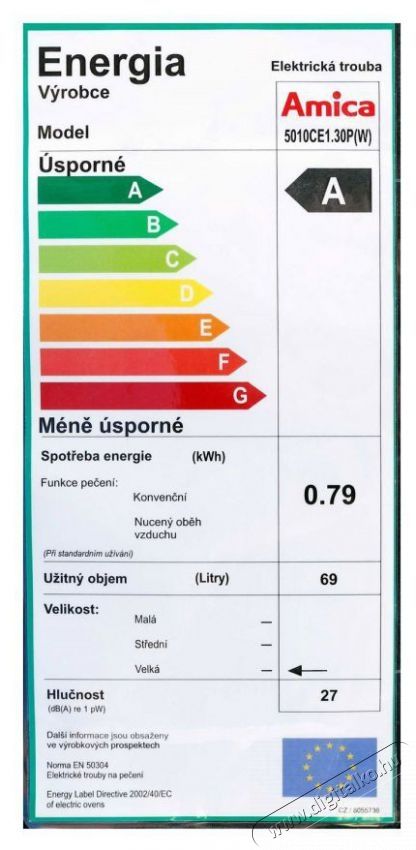 Amica 510CE1.30P W Konyhai term&eacute;kek - S&uuml;tő-főzőlap, tűzhely (szabadon&aacute;ll&oacute;) - Elektromos tűzhely (szabadon&aacute;ll&oacute;) - 505221