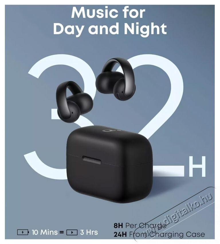 Anker Soundcore AeroClip f&uuml;lhallgat&oacute;, fekete Audio-Video / Hifi / Multim&eacute;dia - F&uuml;l &eacute;s Fejhallgat&oacute;k - F&uuml;lhallgat&oacute; - 535972