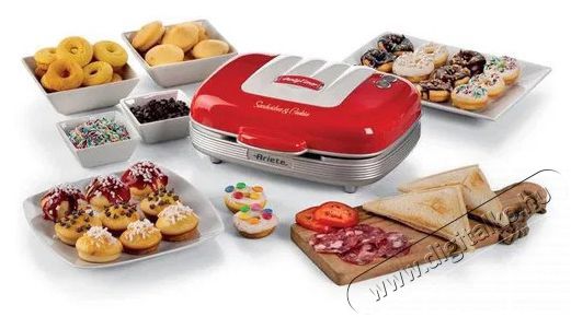 Ariete Party Time Sandwiches & Cookies 1972, piros Konyhai term&eacute;kek - Konyhai kisg&eacute;p (s&uuml;t&eacute;s / főz&eacute;s / hűt&eacute;s / &eacute;telk&eacute;sz&iacute;t&eacute;s) - Melegszendvics / gofri s&uuml;tő - 523823