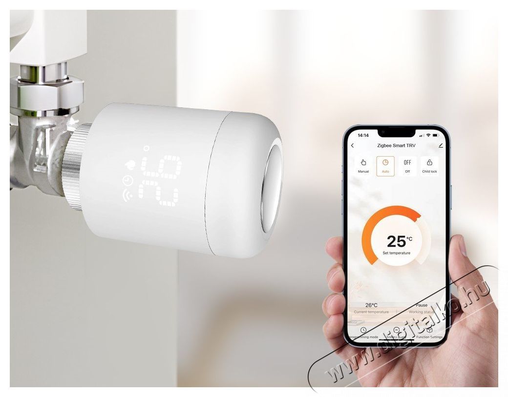 AVATTO TRV16 Zigbee for Electric thermostat H&aacute;ztart&aacute;s / Otthon / K&uuml;lt&eacute;r - Okos otthon - Termoszt&aacute;t - 508058