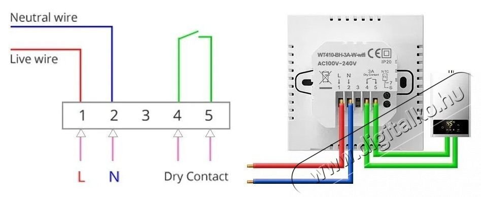 AVATTO AVATTO-W WiFi Termostat, Boiler (410-BH-3A-gas, Wifi Gas Boiler Heating Smart Thermostat) H&aacute;ztart&aacute;s / Otthon / K&uuml;lt&eacute;r - Okos otthon - Termoszt&aacute;t - 519336