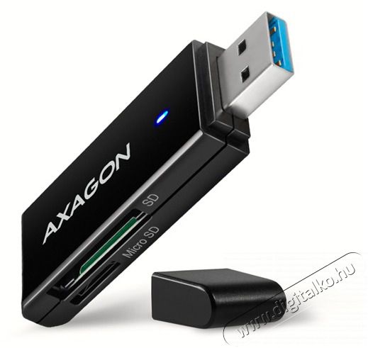 Axagon CRE-S2N Superspeed USB 3.2 Gen 1 Type-A, slim SD/microSD k&aacute;rtyaolvas&oacute; Mem&oacute;ria k&aacute;rtya / Pendrive - K&aacute;rtya olvas&oacute; - 392425