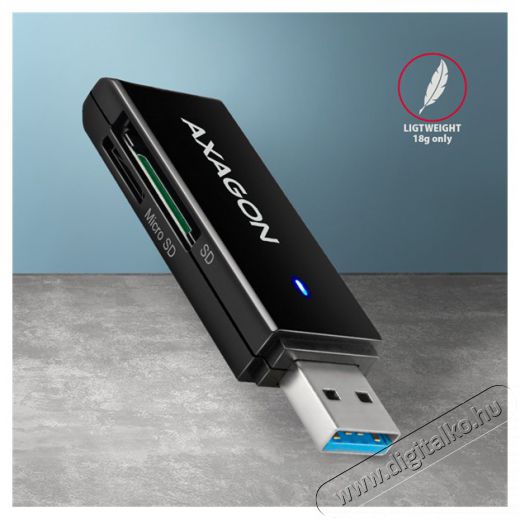 Axagon CRE-S2N Superspeed USB 3.2 Gen 1 Type-A, slim SD/microSD k&aacute;rtyaolvas&oacute; Mem&oacute;ria k&aacute;rtya / Pendrive - K&aacute;rtya olvas&oacute; - 392425