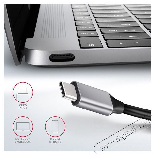 Axagon HMC-6GL SUPERSPEED USB-C COMBO 6IN1 HUB Iroda &eacute;s sz&aacute;m&iacute;t&aacute;stechnika - Notebook kieg&eacute;sz&iacute;tő - USB hub / eloszt&oacute; - 392361