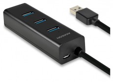 Axagon HUE-S2BL 4 portos USB3.0 gyorst&ouml;ltő hossz&uacute; k&aacute;beles HUB Iroda &eacute;s sz&aacute;m&iacute;t&aacute;stechnika - Notebook kieg&eacute;sz&iacute;tő - USB hub / eloszt&oacute; - 391672