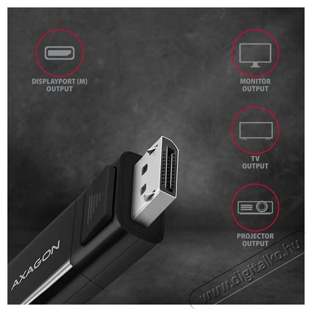 Axagon RVC-DPC USB-C - Displayport k&aacute;bel Tv kieg&eacute;sz&iacute;tők - K&aacute;bel / csatlakoz&oacute; - Csatlakoz&oacute; / eloszt&oacute; / &aacute;talak&iacute;t&oacute; - 391552