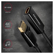 Axagon RVD-HI14N DisplayPort - HDMI 1.4 4K/30Hz adapter Tv kieg&eacute;sz&iacute;tők - K&aacute;bel / csatlakoz&oacute; - Mini DisplayPort k&aacute;bel - 392495