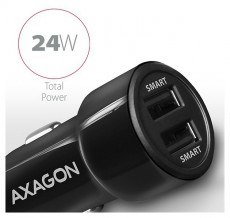 Axagon PWC-5V5 2.4A + 2.4A fekete autós töltő - Autóhifi / Autó felszerelés - Autós töltő / szivargyújtó adapter - 412851
