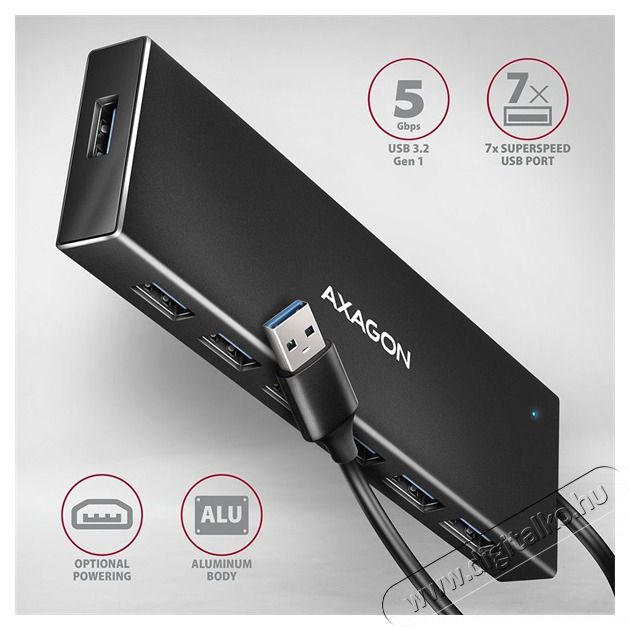 Axagon HUE-F7A SuperSpeed USB-A FLAT hub Iroda &eacute;s sz&aacute;m&iacute;t&aacute;stechnika - Egy&eacute;b sz&aacute;m&iacute;t&aacute;stechnikai term&eacute;k - 459257