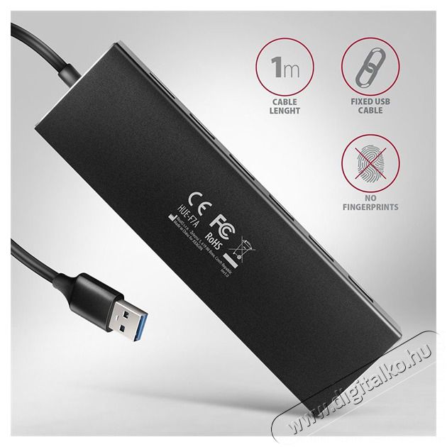 Axagon HUE-F7A SuperSpeed USB-A FLAT hub Iroda &eacute;s sz&aacute;m&iacute;t&aacute;stechnika - Egy&eacute;b sz&aacute;m&iacute;t&aacute;stechnikai term&eacute;k - 459257