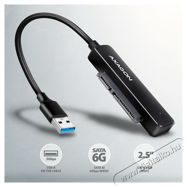 Axagon ADSA-FP2A Slim Adapter Pro USB-A 5GBPS 2,5 SSD/HDD adapter Mem&oacute;ria k&aacute;rtya / Pendrive - Adapter - 478617