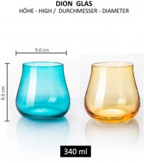 B.BOHEMIAN DION szett - 340 ml, Yellow, 4 db Konyhai term&eacute;kek - Konyhai eszk&ouml;z - K&eacute;szlet / szett - 523908