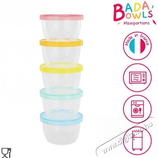 BADABULLE MAXI FUN COLORS 250 ml, 5 db Konyhai term&eacute;kek - Ed&eacute;ny - &Eacute;telt&aacute;rol&oacute; - 529268