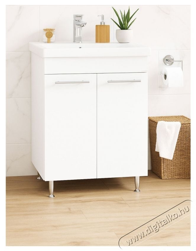 Badenmob 054 b&uacute;toralap &eacute;s mosd&oacute;kagyl&oacute;, festett MDF front, oldalfalak forg&aacute;cslap, 60 cm, f&eacute;nyes feh&eacute;r H&aacute;ztart&aacute;s / Otthon / K&uuml;lt&eacute;r - Egy&eacute;b h&aacute;ztart&aacute;si term&eacute;k - 536068