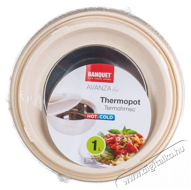 BANQUET Thermo ed&eacute;ny fedővel AVANZA 1 l, b&eacute;zs sz&iacute;nű Konyhai term&eacute;kek - Ed&eacute;ny - S&uuml;tőed&eacute;ny / j&eacute;nai t&aacute;l - 523976