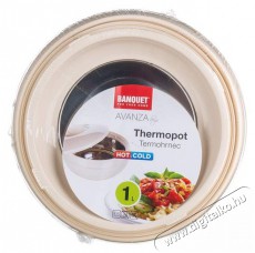 BANQUET Thermo ed&eacute;ny fedővel AVANZA 1 l, b&eacute;zs sz&iacute;nű Konyhai term&eacute;kek - Ed&eacute;ny - S&uuml;tőed&eacute;ny / j&eacute;nai t&aacute;l - 523976