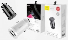 Baseus Grain 3,1A dual USB fekete autós töltő - Autóhifi / Autó felszerelés - Autós töltő / szivargyújtó adapter - 368675