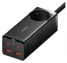 Baseus PSZM000401 GaN3 Pro 100W 2xUSB/2xUSB C/AC fekete töltő Akkuk és töltők - Li-ion akkumulátor és töltő (gyári) - Töltő / hálózati adapter - 500208