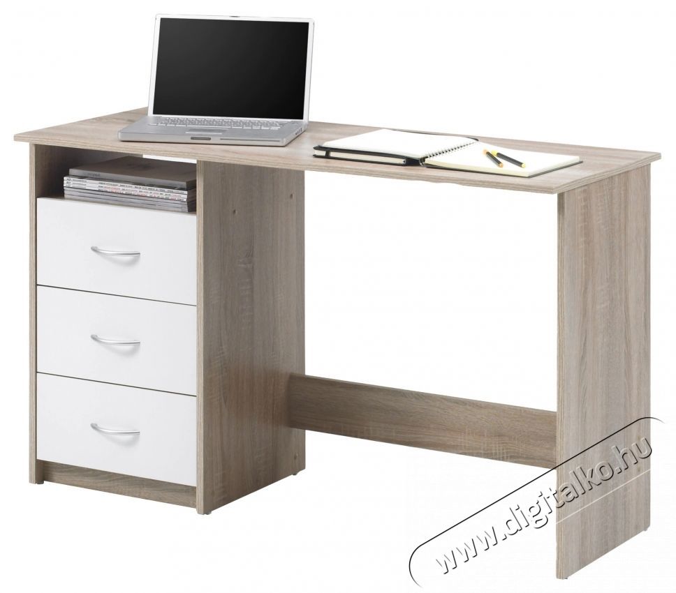 Bega Adria &Iacute;r&oacute;asztal, 120 x 76 x 50 cm, 3 fi&oacute;k, PVC el&uuml;lső, feh&eacute;r / t&ouml;lgy sz&iacute;n Iroda &eacute;s sz&aacute;m&iacute;t&aacute;stechnika - Egy&eacute;b sz&aacute;m&iacute;t&aacute;stechnikai term&eacute;k - 536088