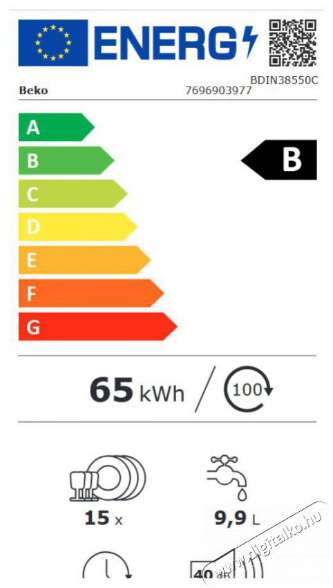Beko BDIN38550C be&eacute;p&iacute;thető mosogat&oacute;g&eacute;p Konyhai term&eacute;kek - Mosogat&oacute;g&eacute;p - Norm&aacute;l (60cm) be&eacute;p&iacute;thető mosogat&oacute;g&eacute;p - 503136