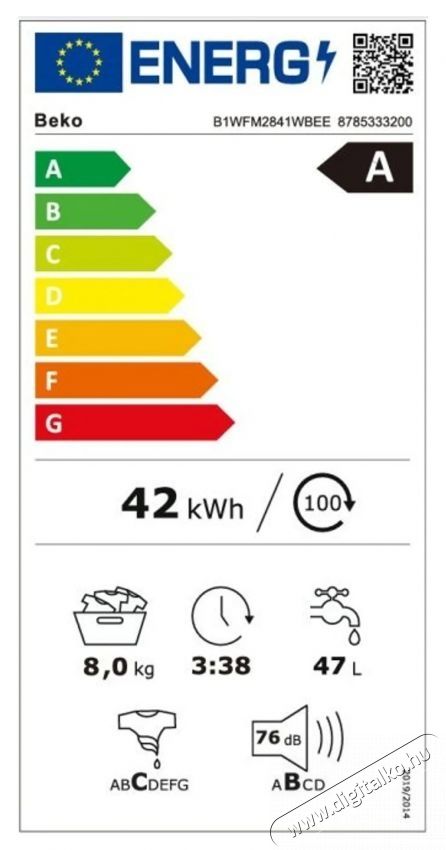Beko B1WFM2841WBEE el&ouml;lt&ouml;ltős mos&oacute;g&eacute;p H&aacute;ztart&aacute;s / Otthon / K&uuml;lt&eacute;r - Mos&oacute;g&eacute;p / sz&aacute;r&iacute;t&oacute;g&eacute;p - El&ouml;lt&ouml;ltős norm&aacute;l (60cm-ig) mos&oacute;g&eacute;p - 531638