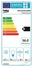 Beko BHCA62422BBH, Dekorat&iacute;v be&eacute;p&iacute;thető p&aacute;raelsz&iacute;v&oacute;, Abszorpci&oacute;s teljes&iacute;tm&eacute;ny 400 mc/h, Elektronikus kijelző, LED vil&aacute;g&iacute;t&aacute;s, Touch Control, 59,5 cm, Fekete &uuml;veg Konyhai term&eacute;kek - P&aacute;raelsz&iacute;v&oacute; - Be&eacute;p&iacute;thető / kih&uacute;zhat&oacute; - 533000