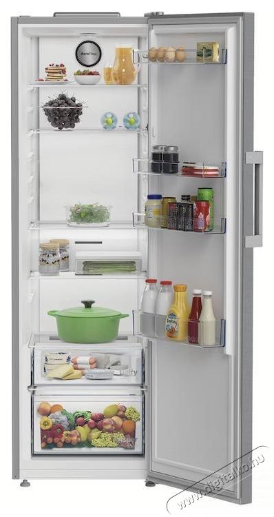 Beko B1RMLNE444XB, Egyajt&oacute;s hűtő, 365 l, No Frost, AeroFlow, LED vil&aacute;g&iacute;t&aacute;s, E energiaoszt&aacute;ly, M 186,5 cm, Ez&uuml;st Konyhai term&eacute;kek - Hűtő, fagyaszt&oacute; (szabadon&aacute;ll&oacute;) - Fagyaszt&oacute; n&eacute;lk&uuml;li hűtő - 532958