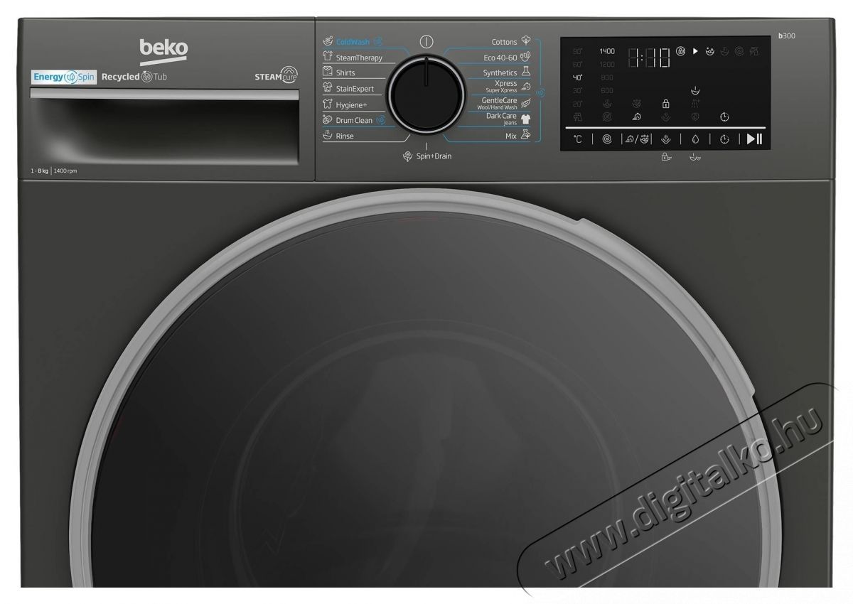 Beko B3WFU48415MB2ES mos&oacute;g&eacute;p, 8 kg, 1400 RPM, A energiaoszt&aacute;ly, SteamCure, AddXtra, ProSmart Inverter Motor, AutoClean mos&oacute;szer fi&oacute;k, Antracit H&aacute;ztart&aacute;s / Otthon / K&uuml;lt&eacute;r - Mos&oacute;g&eacute;p / sz&aacute;r&iacute;t&oacute;g&eacute;p - El&ouml;lt&ouml;ltős norm&aacute;l (60cm-ig) mos&oacute;g&eacute;p - 536114