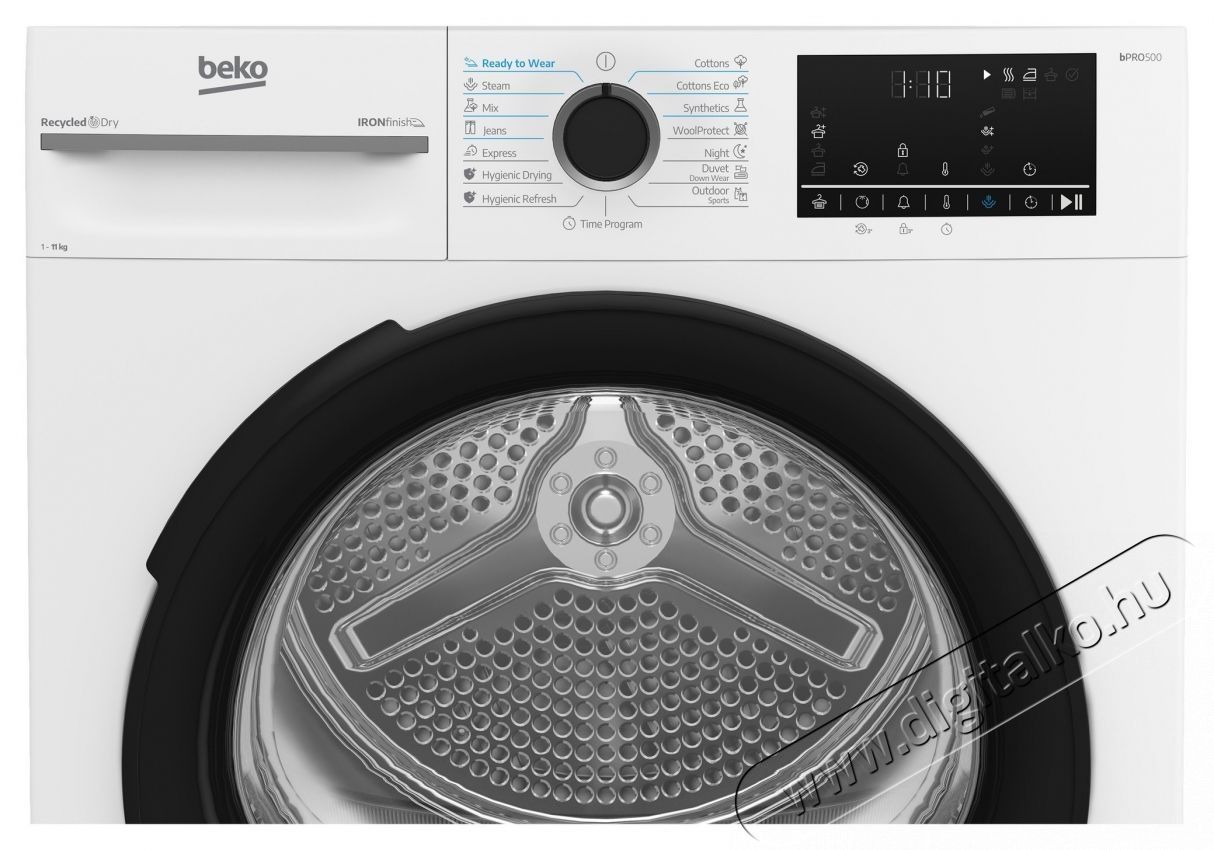 Beko BM3T41233WBEU  sz&aacute;r&iacute;t&oacute;g&eacute;p, hőszivatty&uacute;s, 11 kg, 15 program, D energiaoszt&aacute;ly, Iron finish, ProSmart Inverter motor, Aquawave, Hygienic Drying, feh&eacute;r H&aacute;ztart&aacute;s / Otthon / K&uuml;lt&eacute;r - Mos&oacute;g&eacute;p / sz&aacute;r&iacute;t&oacute;g&eacute;p - Sz&aacute;r&iacute;t&oacute;g&eacute;p - 536117