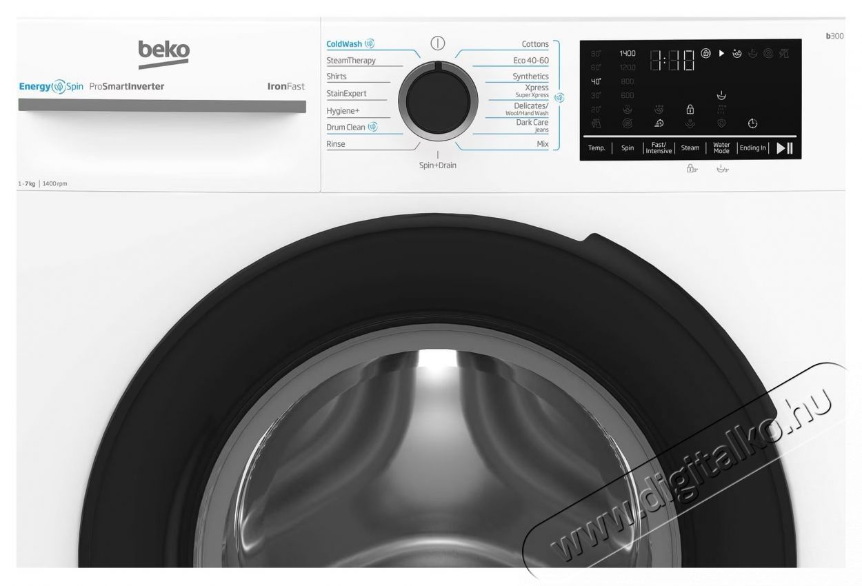 Beko mos&oacute;g&eacute;p BM3WFSU47415WB, 7 kg, 1400 ford., A energiaoszt&aacute;ly, Motor ProSmart Inverter, SteamCure, AddXtra, EnergySpin, Coldwash, Feh&eacute;r H&aacute;ztart&aacute;s / Otthon / K&uuml;lt&eacute;r - Mos&oacute;g&eacute;p / sz&aacute;r&iacute;t&oacute;g&eacute;p - El&ouml;lt&ouml;ltős norm&aacute;l (60cm-ig) mos&oacute;g&eacute;p - 536093