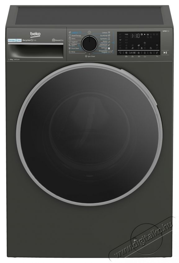 Beko B7WFU68418MB2 ES mos&oacute;g&eacute;p, 8 kg, 1400 fordulat/perc, A energiaoszt&aacute;ly, EnergySpin, SteamCure, Wi-Fi, Sz&uuml;rke H&aacute;ztart&aacute;s / Otthon / K&uuml;lt&eacute;r - Mos&oacute;g&eacute;p / sz&aacute;r&iacute;t&oacute;g&eacute;p - El&ouml;lt&ouml;ltős norm&aacute;l (60cm-ig) mos&oacute;g&eacute;p - 536124