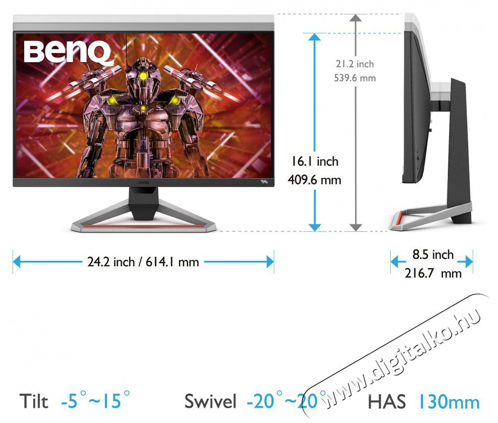 BenQ 9H.LKTLA.TBE MONITOR MOBIUZ EX2710U Iroda &eacute;s sz&aacute;m&iacute;t&aacute;stechnika - Monitor - Monitor - 496376