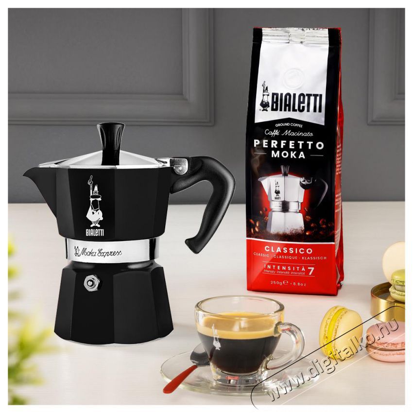 Bialetti Moka Color hatszem&eacute;lyes, fekete Konyhai term&eacute;kek - K&aacute;v&eacute;főző / k&aacute;v&eacute;&ouml;rlő / kieg&eacute;sz&iacute;tő - Kotyog&oacute; k&aacute;v&eacute;főző - 524352
