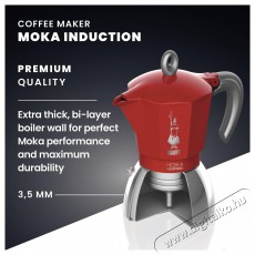 Bialetti Moka 6946 Induction Indukci&oacute;s 6 szem&eacute;lyes kotyog&oacute;s k&aacute;v&eacute;főző - piros Konyhai term&eacute;kek - K&aacute;v&eacute;főző / k&aacute;v&eacute;&ouml;rlő / kieg&eacute;sz&iacute;tő - Kotyog&oacute; k&aacute;v&eacute;főző - 524350
