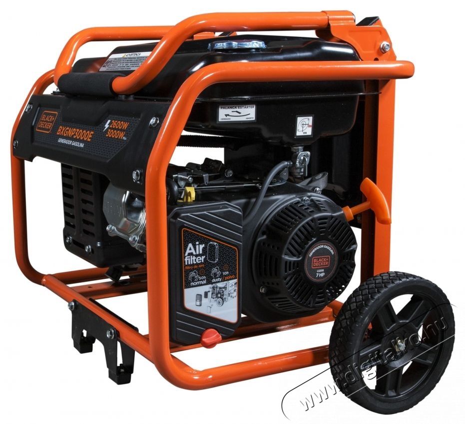 Black & Decker BXGNP3000E Gener&aacute;tor, 3000 W, 13 A, 2 x 230 V, 12 V, 7 LE, 208 CC, 15l &uuml;zemanyagtart&aacute;ly, 10 &oacute;ra auton&oacute;mia, Fekete/Narancss&aacute;rga H&aacute;ztart&aacute;s / Otthon / K&uuml;lt&eacute;r - Szersz&aacute;m - Egy&eacute;b szersz&aacute;m - 536187