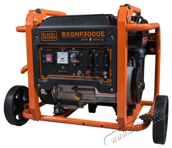 Black & Decker BXGNP3000E Gener&aacute;tor, 3000 W, 13 A, 2 x 230 V, 12 V, 7 LE, 208 CC, 15l &uuml;zemanyagtart&aacute;ly, 10 &oacute;ra auton&oacute;mia, Fekete/Narancss&aacute;rga H&aacute;ztart&aacute;s / Otthon / K&uuml;lt&eacute;r - Szersz&aacute;m - Egy&eacute;b szersz&aacute;m - 536187