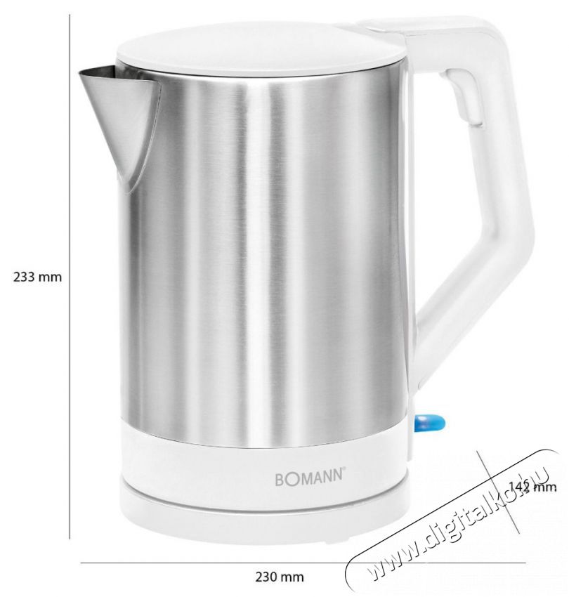 Bomann v&iacute;zforral&oacute; WKS 3002 CB rozsdamentes ac&eacute;l/feh&eacute;r Konyhai term&eacute;kek - V&iacute;zforral&oacute; / teafőző - 493187