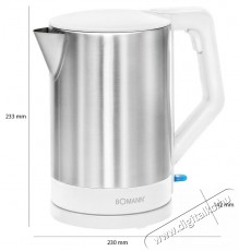 Bomann v&iacute;zforral&oacute; WKS 3002 CB rozsdamentes ac&eacute;l/feh&eacute;r Konyhai term&eacute;kek - V&iacute;zforral&oacute; / teafőző - 493187