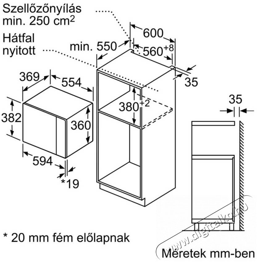 Bosch BFL553MS0 Serie 4 be&eacute;p&iacute;thető mikrohull&aacute;m&uacute; s&uuml;tő Konyhai term&eacute;kek - Mikrohull&aacute;m&uacute; s&uuml;tő - Mikrohull&aacute;m&uacute; s&uuml;tő (be&eacute;p&iacute;thető) - 336706