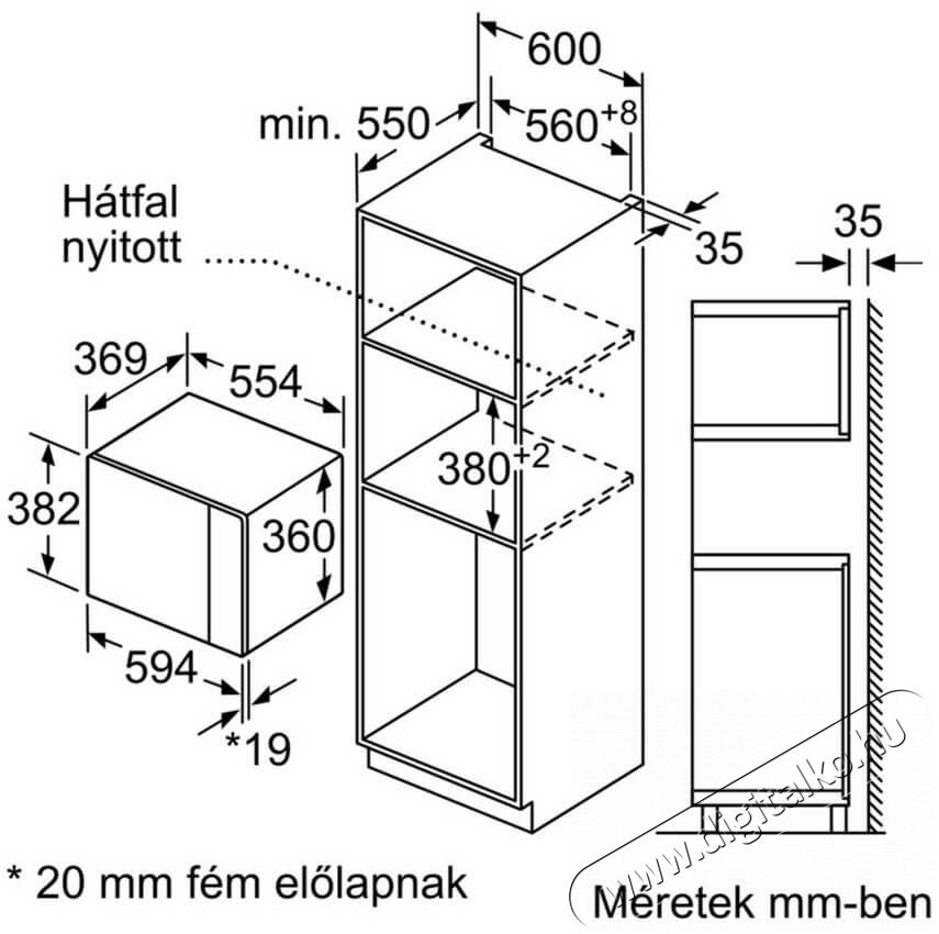 Bosch BFL553MS0 Serie 4 be&eacute;p&iacute;thető mikrohull&aacute;m&uacute; s&uuml;tő Konyhai term&eacute;kek - Mikrohull&aacute;m&uacute; s&uuml;tő - Mikrohull&aacute;m&uacute; s&uuml;tő (be&eacute;p&iacute;thető) - 336706