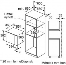 Bosch BFL553MS0 Serie 4 be&eacute;p&iacute;thető mikrohull&aacute;m&uacute; s&uuml;tő Konyhai term&eacute;kek - Mikrohull&aacute;m&uacute; s&uuml;tő - Mikrohull&aacute;m&uacute; s&uuml;tő (be&eacute;p&iacute;thető) - 336706